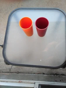 2 - Tupperware Red and Orange Cups Vintage # 116-35... 5" Tall - Picture 1 of 3
