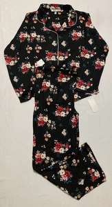 FLORA Pajama Set 2 Piece BLACK  L - Picture 1 of 5