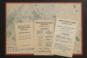 WWII Red Cross Paris Tour Set – 1940s Map & Booklets Versailles Notre-Dam - Picture 1 of 8