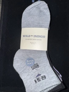 Wild Indigo 6er Pack Quarter Socken Größe 4-10 - Bild 1 von 5