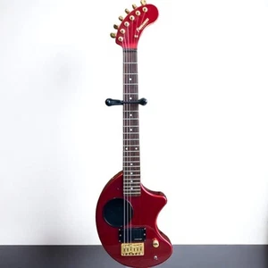 Fernandes Electric Guitar Compact Red Battery-Operated with Case and Strap - Picture 1 of 9