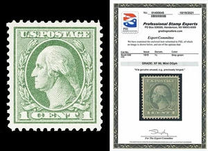 Scott 536 1919 1c Washington Offset Mint Graded XF 90 LH with PSE CERT - Bild 1 von 1