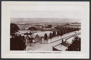 Postcard Lowestoft Suffolk the cricket Oval pitch Recreation Ground tennis RP - Picture 1 of 2