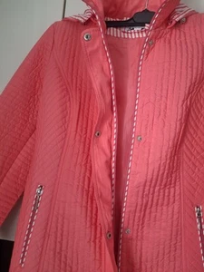 Damen Steppjacke Jacke Übergangsjacke Kapuze Lachs Gr. 42/ 44 - Bild 1 von 5