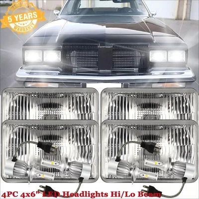 Faros LED 4x6" haz alto/bajo para Oldsmobile Cutlass Supreme 1976-1988 S+ 4 piezas Foto 1 de 4
