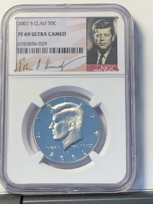 2002- S Clad 50c NGC PF 69 Half Dollar Kennedy Signed Proof - Image 1 of 2
