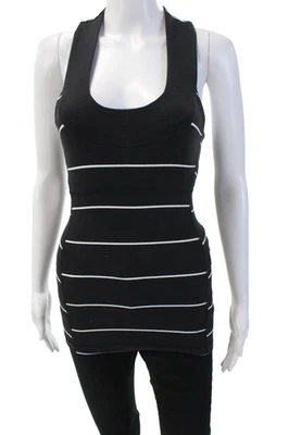 Camisola Lululemon para mujer negra a rayas cuello redondo sin mangas talla 2 Foto 1 de 4