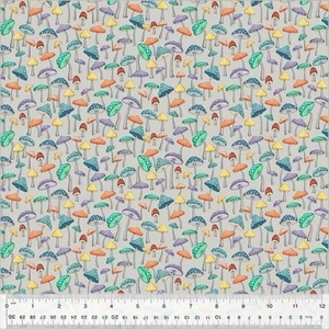 Fat Quarter Windham Enchanted Woods Mushroom Garden Toadstool 100% Cotton Fabric - Picture 1 of 4