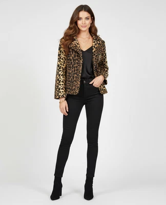 Susan Graver Jacket Womens S Brown Animal Print Fleece Maximalist Statement - Image 1 of 4