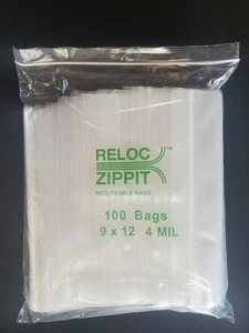 100 9 x 12 4MIL QSPAC Reclosables Cremallera Sello Bloqueo Superior Reloc Bolsas Transparentes 4 Mil - Imagen 1 de 1