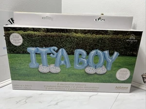 Its A Boy Balloon Set Large 100 Inches X 34 Inches NIP Airloonz No Helium Needed - Picture 1 of 7