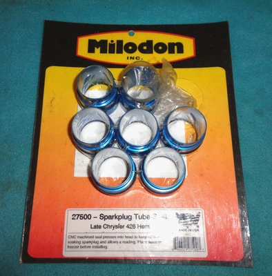 MILODON #27500 1966-71 MOPAR 426 HEMI SPARK PLUG TUBE SEALS NEW IN PKGE SET OF 7 - Image 1 of 4