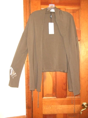 Cárdigan alto/bajo marrón IVAN Grundahl nuevo con etiquetas con lazos. Regularmente $275.00. ¡Único! Foto 1 de 4