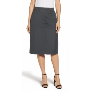 OOBE Rock Damen L anthrazit grau Midi Bleistift minimalistisch Arbeitskleidung Karriere bescheiden - Bild 1 von 13