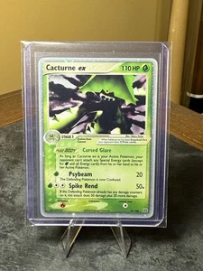 Tarjeta Pokémon inglesa rara lámina holográfica esmeralda Cacturne EX 91/106 EX TCG casi nueva 2005 - Imagen 1 de 2