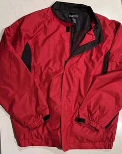 Cortavientos de golf PGA Tour ligero con cremallera para hombre grande rojo/negro mangas con cremallera - Imagen 1 de 3