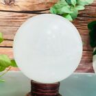1468G Natural Clear Iceland Spar White Quartz Sphere Crystal Ball Energy Healing