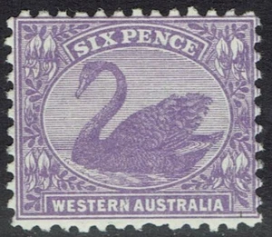 WESTERN AUSTRALIA 1912 SWAN 6D WMK CROWN/SINGLE LINED A - Picture 1 of 2