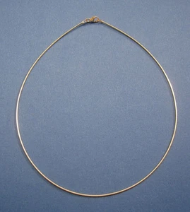 Omega Reif 925 Silber vergoldet Halsreif 1,0 mm 40 cm Karabiner-Verschluss - Bild 1 von 4