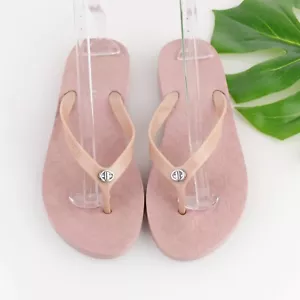 Coach Womens Abbigail Sandal Size 9 10 Pink PVC Thong Slide Flip Flop Turnlock - Picture 1 of 15
