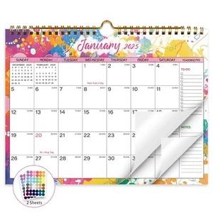 2025-2026 18-Month Wall Calendar Jan 2025-Jun 2026 11"x8.5" Colorful Design - Picture 1 of 7