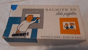 Vintage Balmite 50 Slide Projector W/ Box For 2x2 And 35mm Bausch & Lomb WORKS - Picture 1 of 6