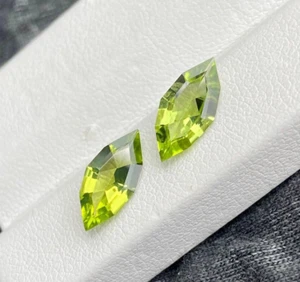 Natural Peridot Marquise 12 MM Peridot 2.50 Carat, Pair  August Birthstone - Picture 1 of 4