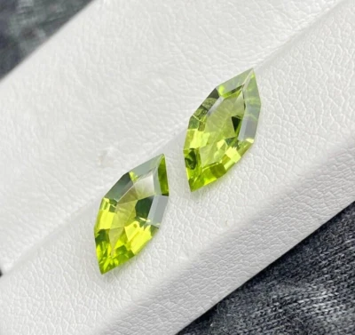 Natural Peridot Marquise 12 MM Peridot 2.50 Carat, Pair  August Birthstone - Image 1 of 4