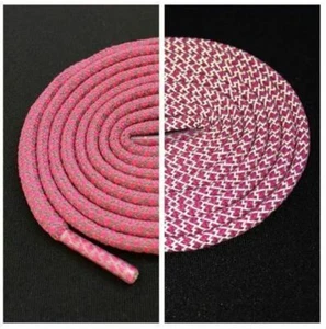 Shoelaces Sneaker Shoestrings Sport Reflective Round Rope Shoe Care Fluorescent - Picture 1 of 6