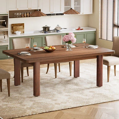 Mesa de comedor rectangular de madera Tribesigns 63" para 4 a 6 Foto 1 de 4