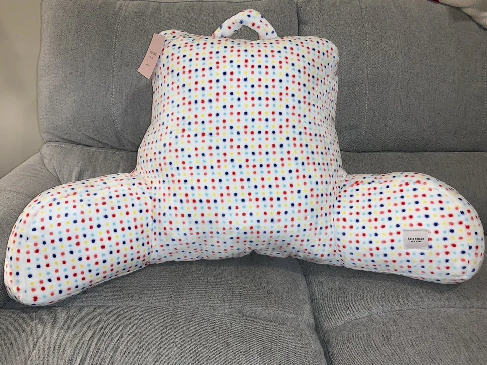 Kate Spade 床休息靠背卧室宿舍学院圆点枕头 30 英寸 x 19 英寸全新带标签 — 第 1/4 张图片