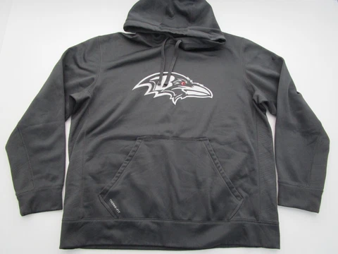Mens XL Baltimore Ravens Nike Therma Fit gray stealth pullover hoodie sweatshirt Cover
