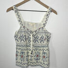 Anthropologie Forever That Girl Embroidered Printed Lace Up  Top Size XS NWT