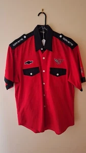 Corvette Racing button Shirt 100% cotton Size L - Picture 1 of 3