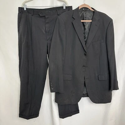 Blazer Emanuel Ungaro Para Hombre 44L 38W Pantalones 2 Piezas Traje 100% Lana Negro Foto 1 de 4
