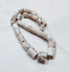 Cuentas de coral blanco natural vintage piedras preciosas sueltas Japón cuent... - Imagen 1 de 10