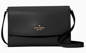 Kate Spade Perry Black Saffiano Leather Flap Crossbody Bag K7809 NWT $239 FS