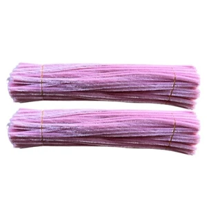 200Pcs Stationery Pink Pipe Cleaners Craft Bulk Supplies 12inch x 6mm - Picture 1 of 6