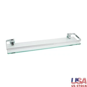 Wall Mounted Chrome Glass Shelf Bathroom Decor Storage Organizer Essentials New - Bild 1 von 5