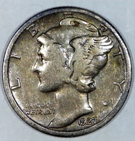 U.S. SILVER MERCURY DIME 1927 S BETTER DATE #X59 Cover