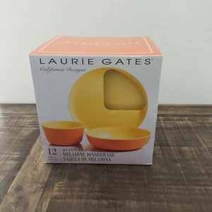 Laurie Gates California Designs 12 Piece Quinterra Melamine Dinnerware Set  - Picture 1 of 3