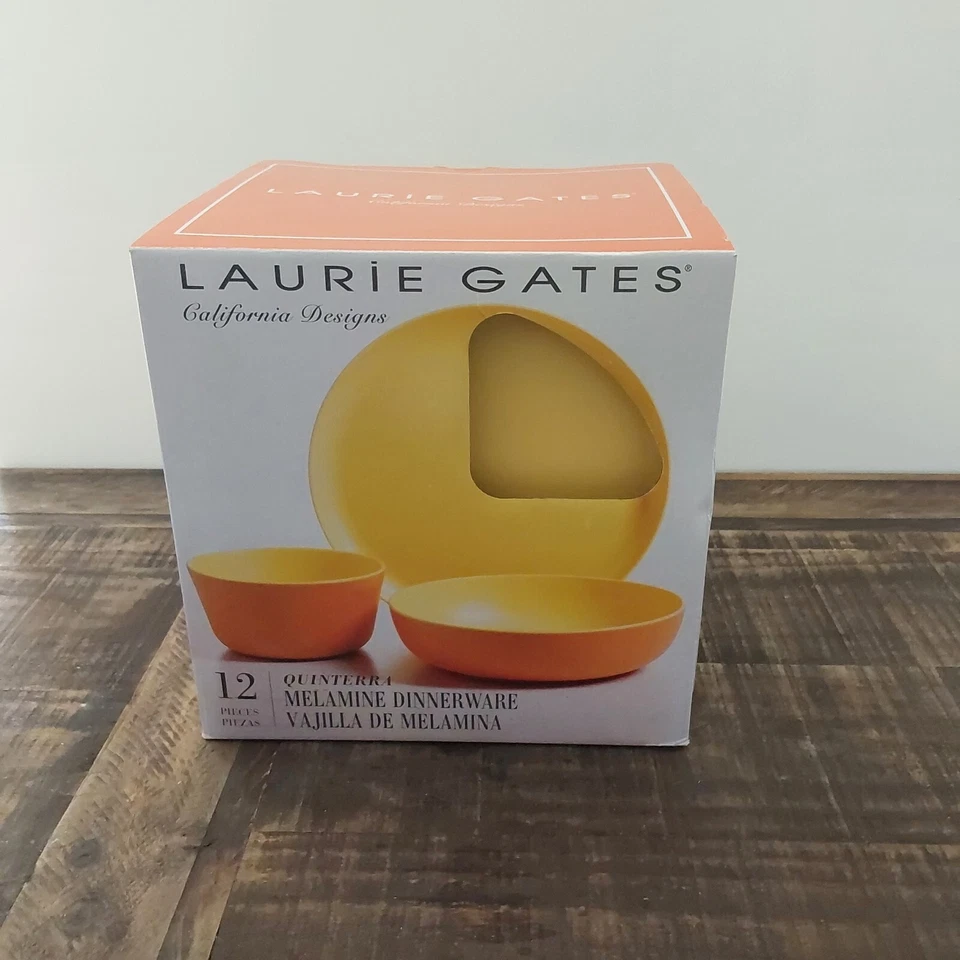 Laurie Gates California Designs 12 Piece Quinterra Melamine Dinnerware Set  - Image 1 of 3