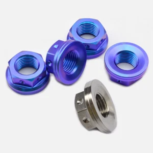 For motorcycle bike Grade 5 High strength Titanium Hex Flange Nut M10 M12 M14 - Picture 1 of 11