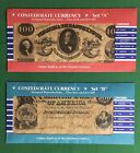 Confederate Currency Antiqued Reproductions Paper Money Replicas Set “A” & “B”