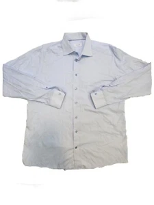 Eton Contemporary Long Sleeve Button Up Dress Shirt Blue Mens Size 17 - Picture 1 of 11