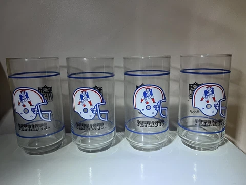 1980's Mobil Patriots NFL Drinking Glass Cover