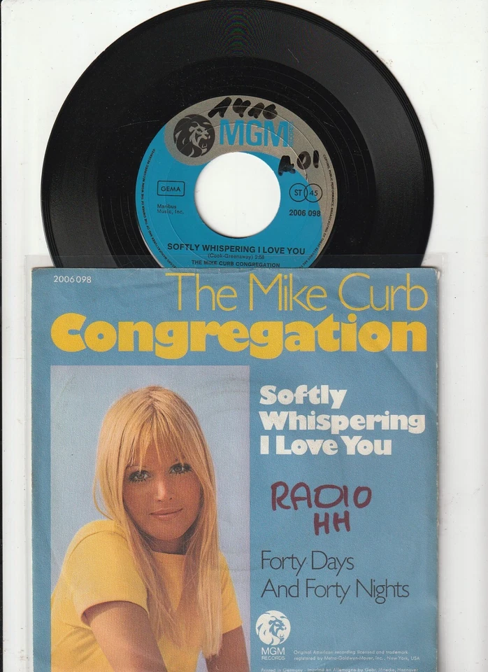 THE MIKE CURB CONGREGATION  - 7 "  MGM  - Softly Whispering I Love You - Bild 1 von 1