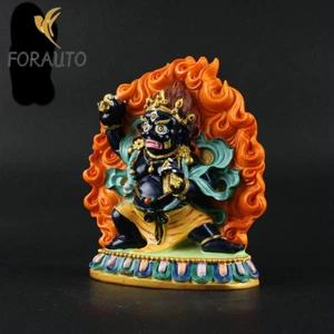 Hand Painted Vajrapani Buddha Figurine Statues Yamantaka Auspicious Ornament - Picture 1 of 4