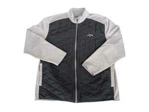 CALLAWAY Mens XXL Golf Jacket Black Gray Quilted Full Zip - Picture 1 of 4