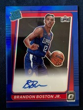 2021-22 Optic Rated Rookie Signatures Blue Holo #189 Brandon Boston Jr. AUTO /49